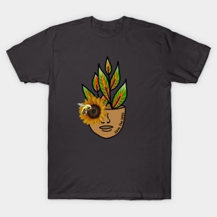 Save the Bees - Tropical House Plant with Sunflowers and Bees T-Shirt